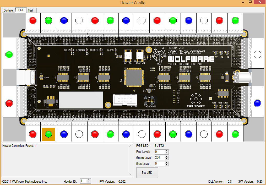 Εδώ είναι η εφαρμογή που ορίζει τι κάνει η κάθε επαφή:<br />...και για οδηγούμενα LED (πλήρης RGB προγραμματισμός)